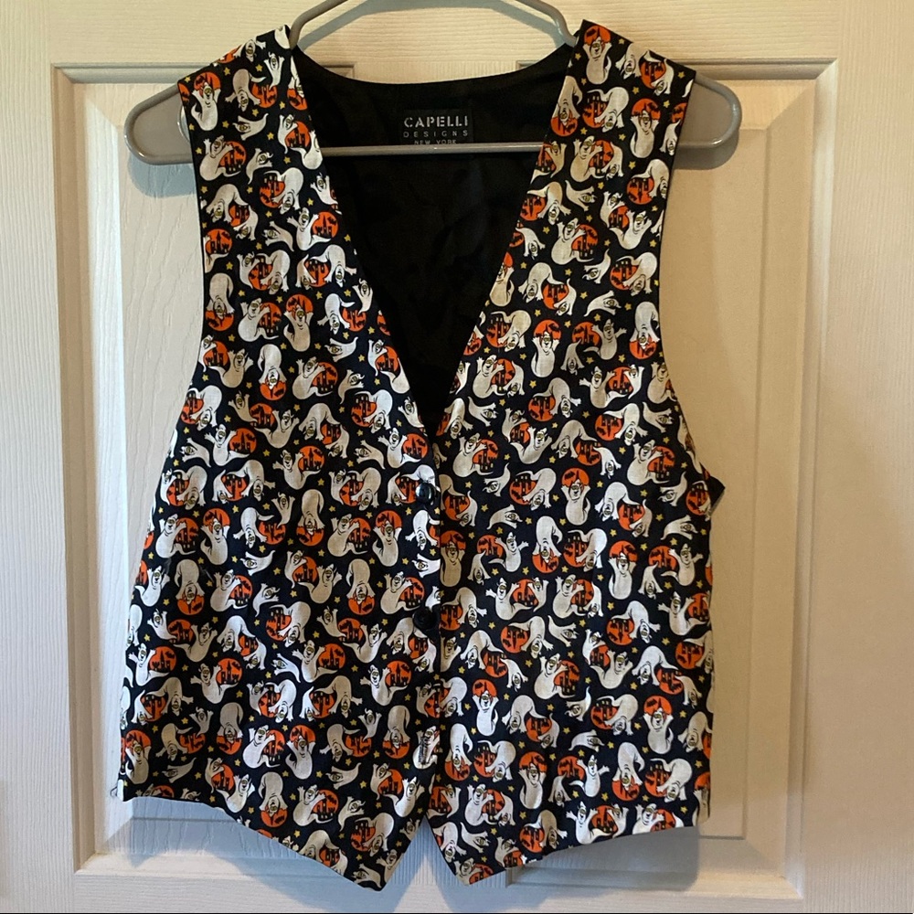 Vintage Halloween ghosts and pumpkins vest M/L